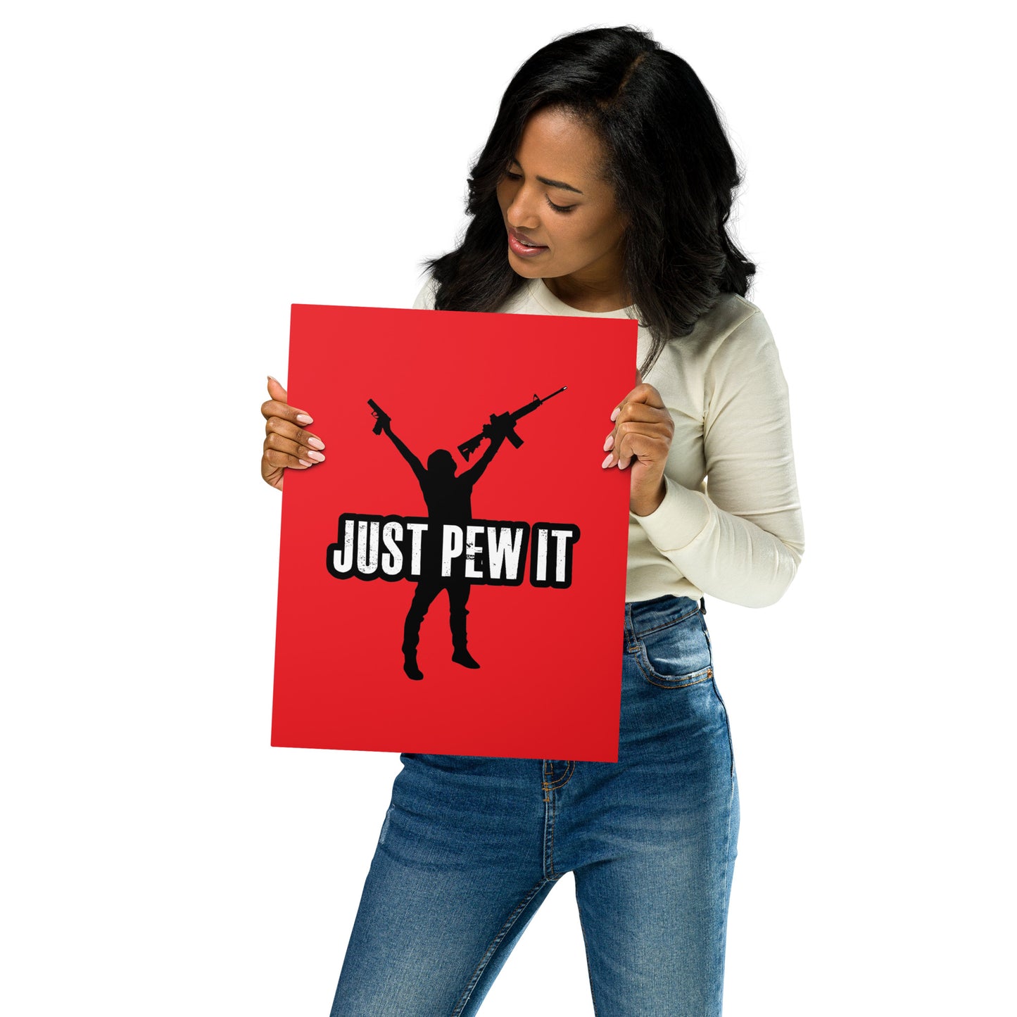 Just Pew It Metal prints