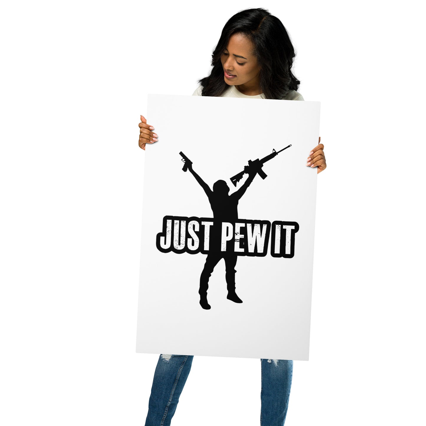 Just Pew It Metal prints