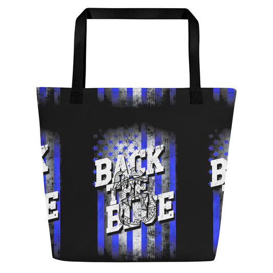 Back The Blue All-Over Print Large Tote Bag