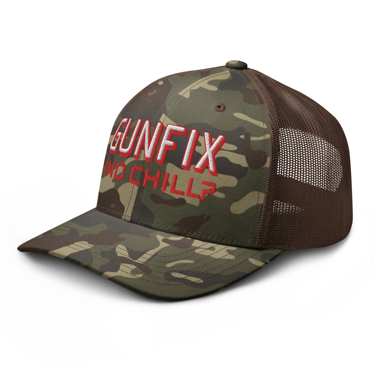 GUNFIX AND CHILL? Camouflage trucker hat