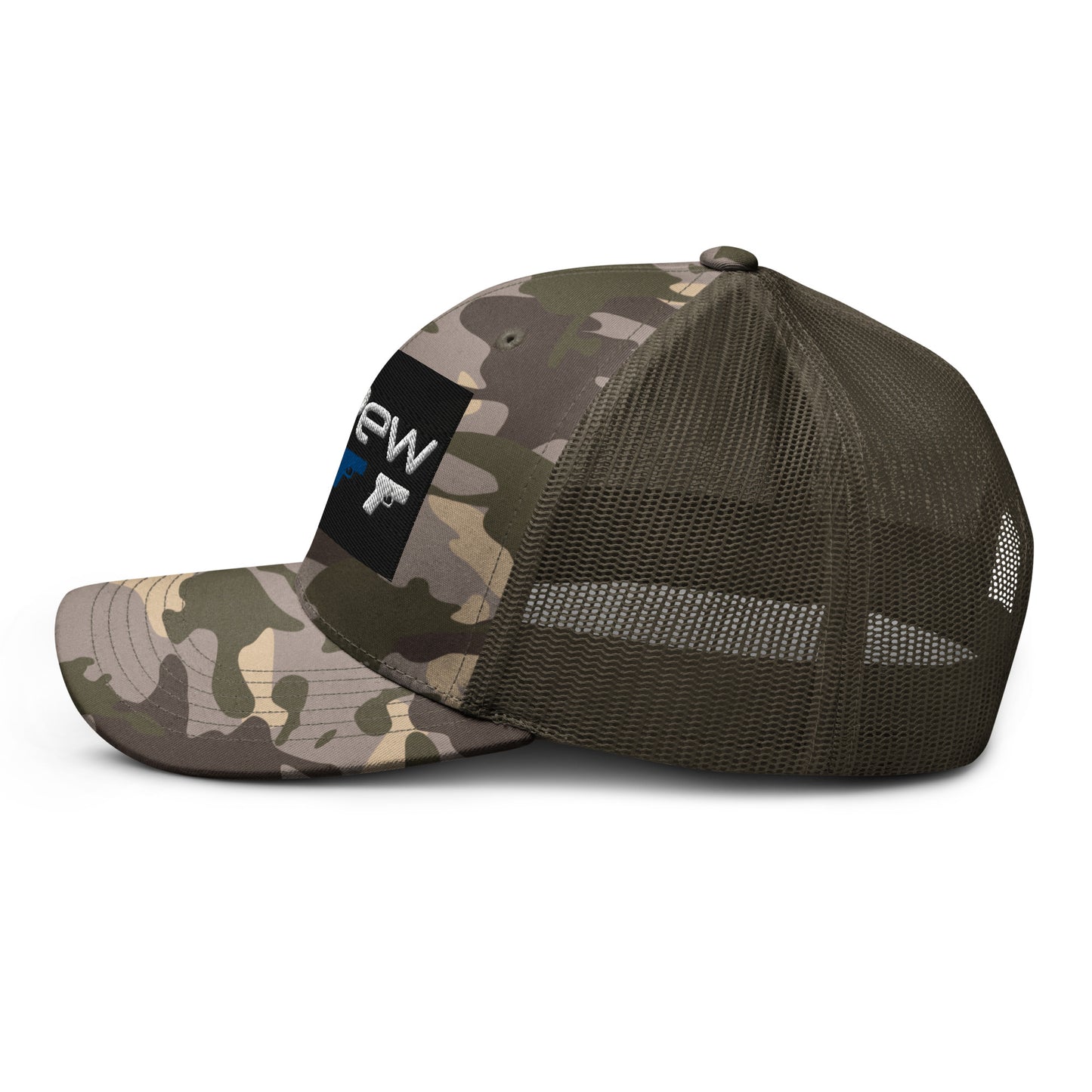 Go Pew Pistols Camouflage trucker hat