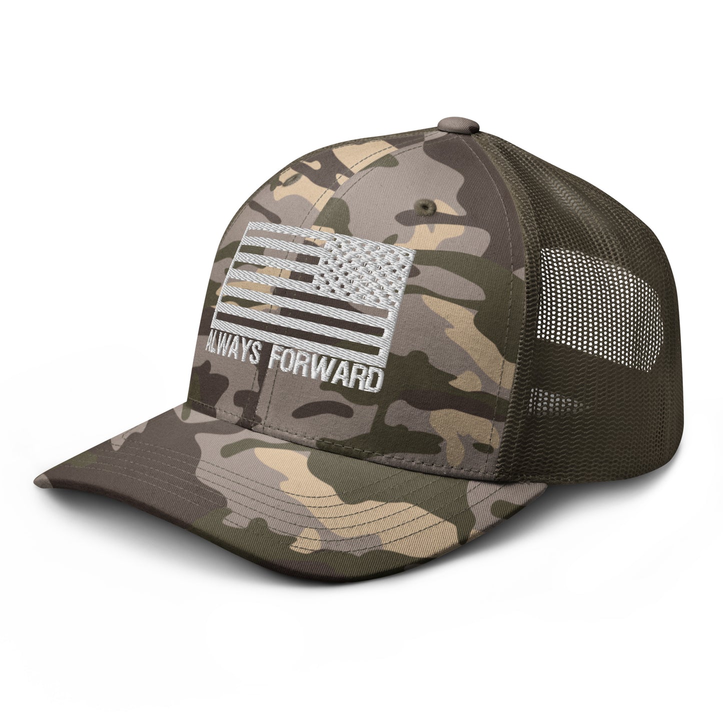 Always Forward Camouflage trucker hat