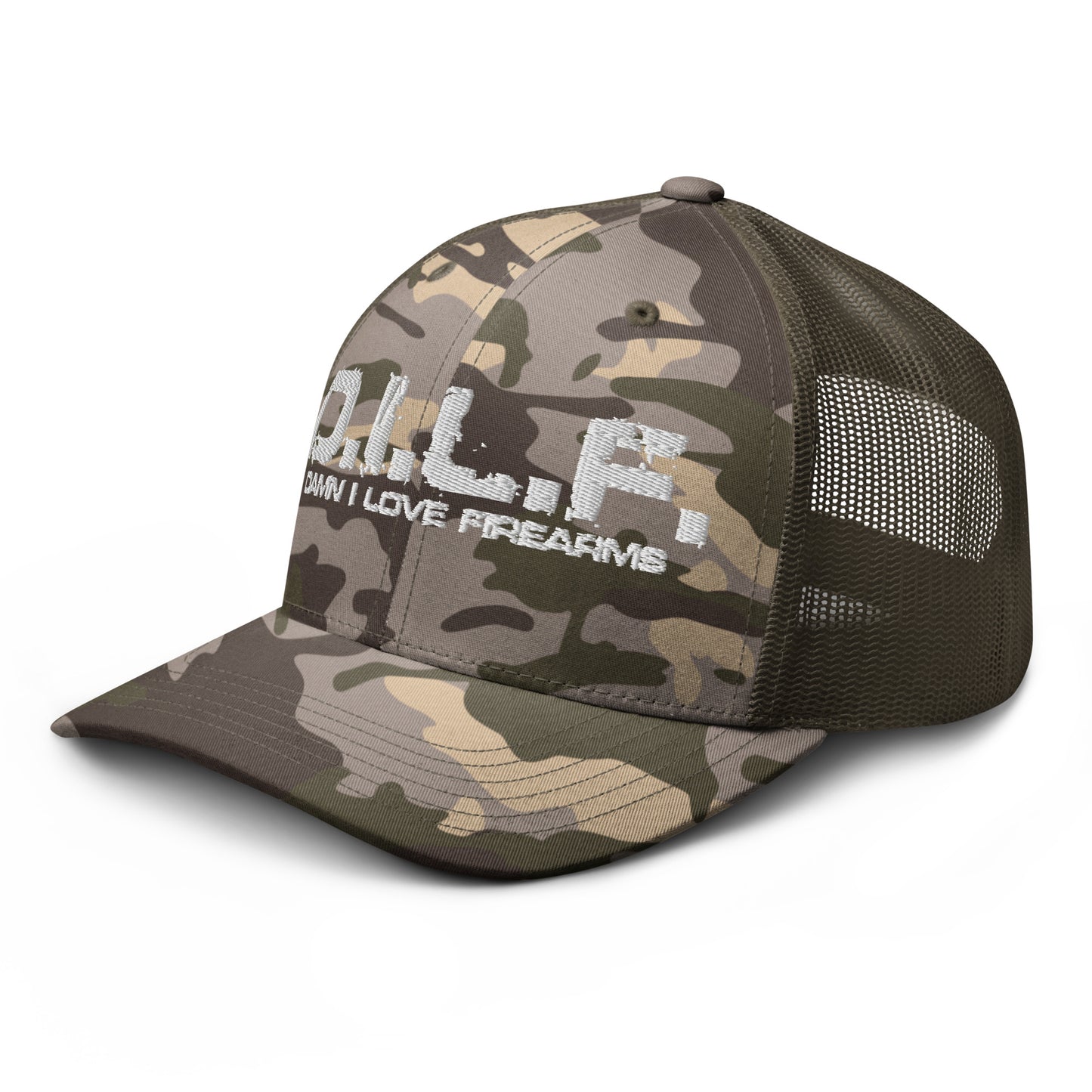 DILF Camouflage trucker hat