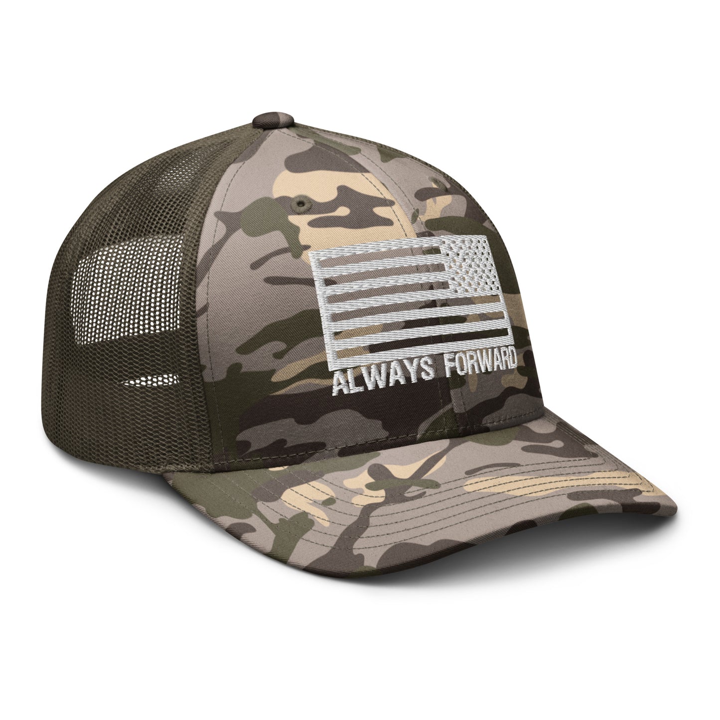 Always Forward Camouflage trucker hat