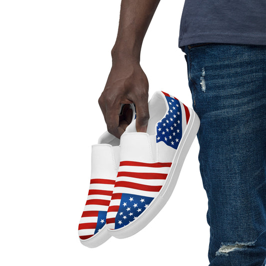 American Flag Men’s slip-on canvas shoes