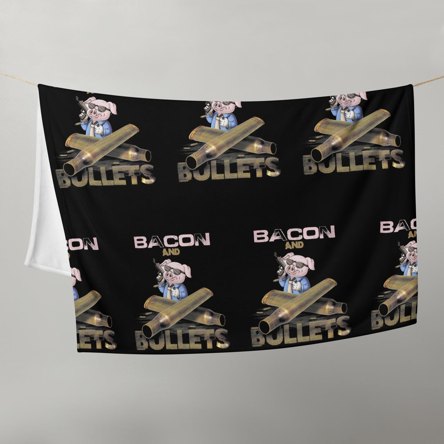 Bacon And Bullets Throw Blanket