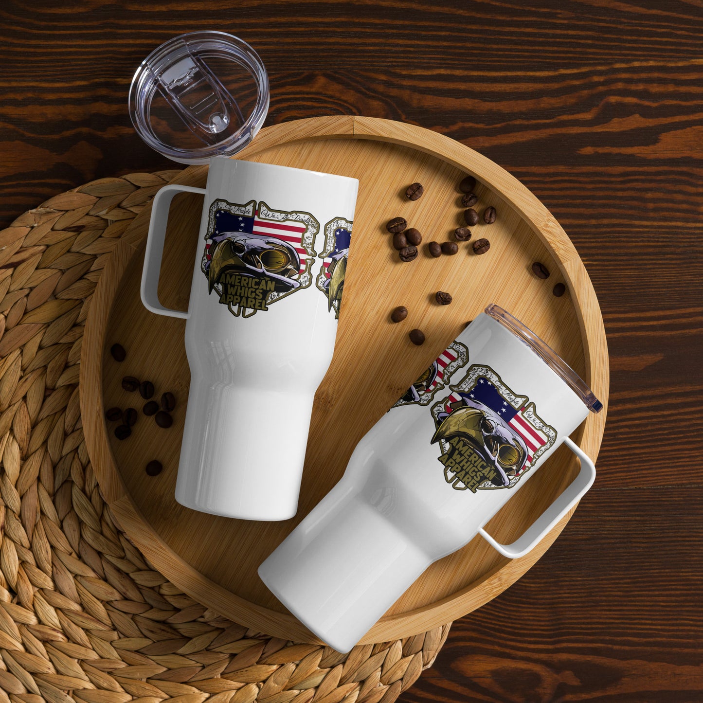 American Whigs Apparel Logo Travel mug with a handle