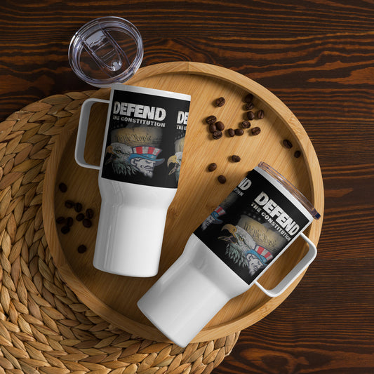 Defend The Constitution Travel mug with a handle