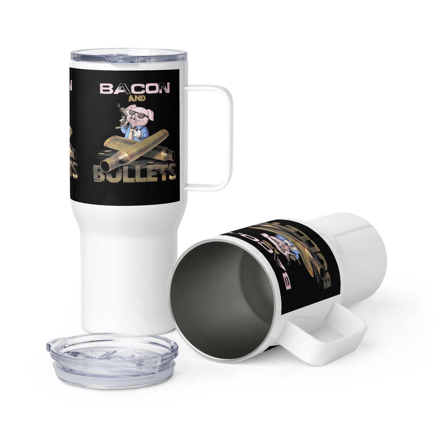 Bacon And Bullets Travel mug with a handle