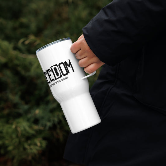 Freedom Travel mug with a handle