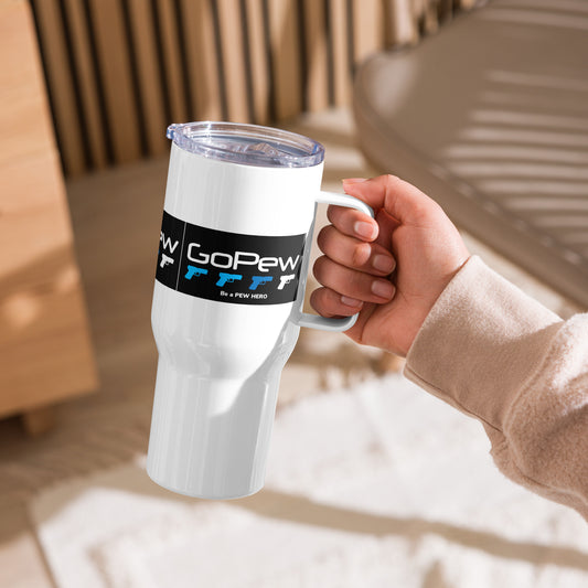 Go Pew-Pistols Travel mug with a handle