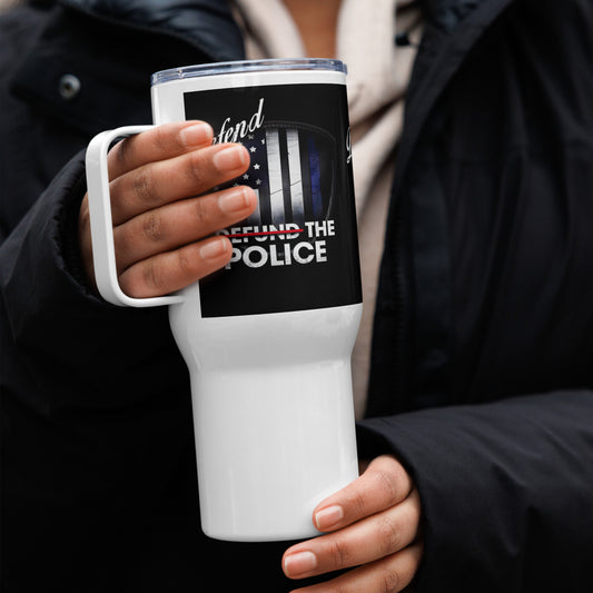Sworn To Defend Travel mug with a handle