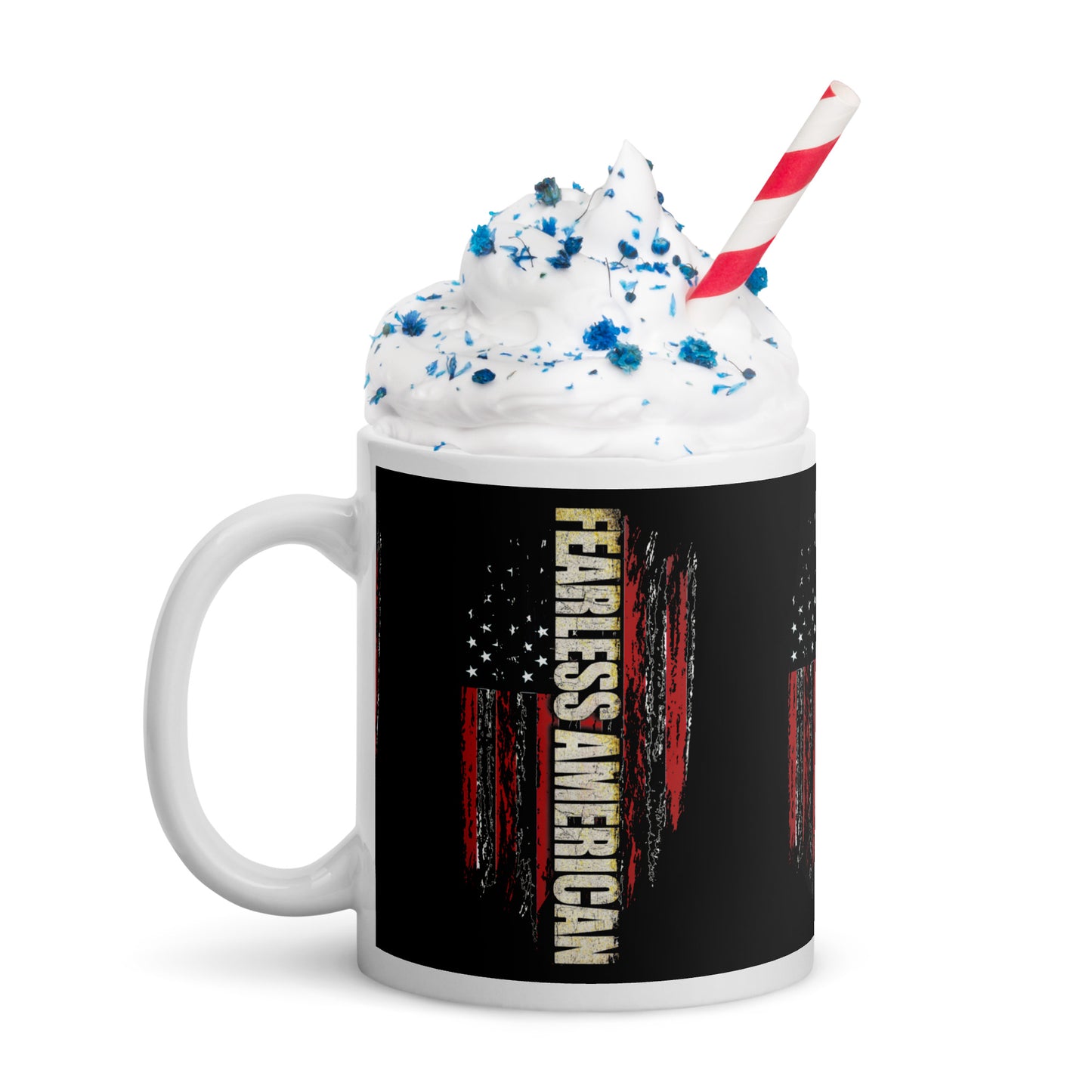 Fearless American White glossy mug