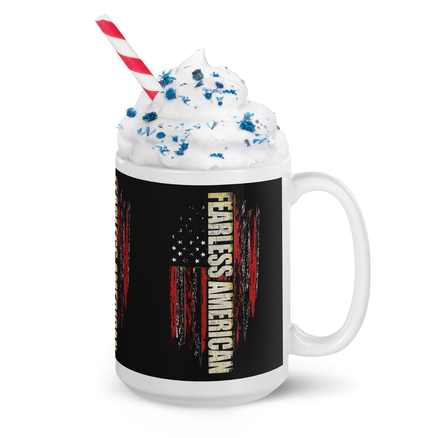 Fearless American White glossy mug