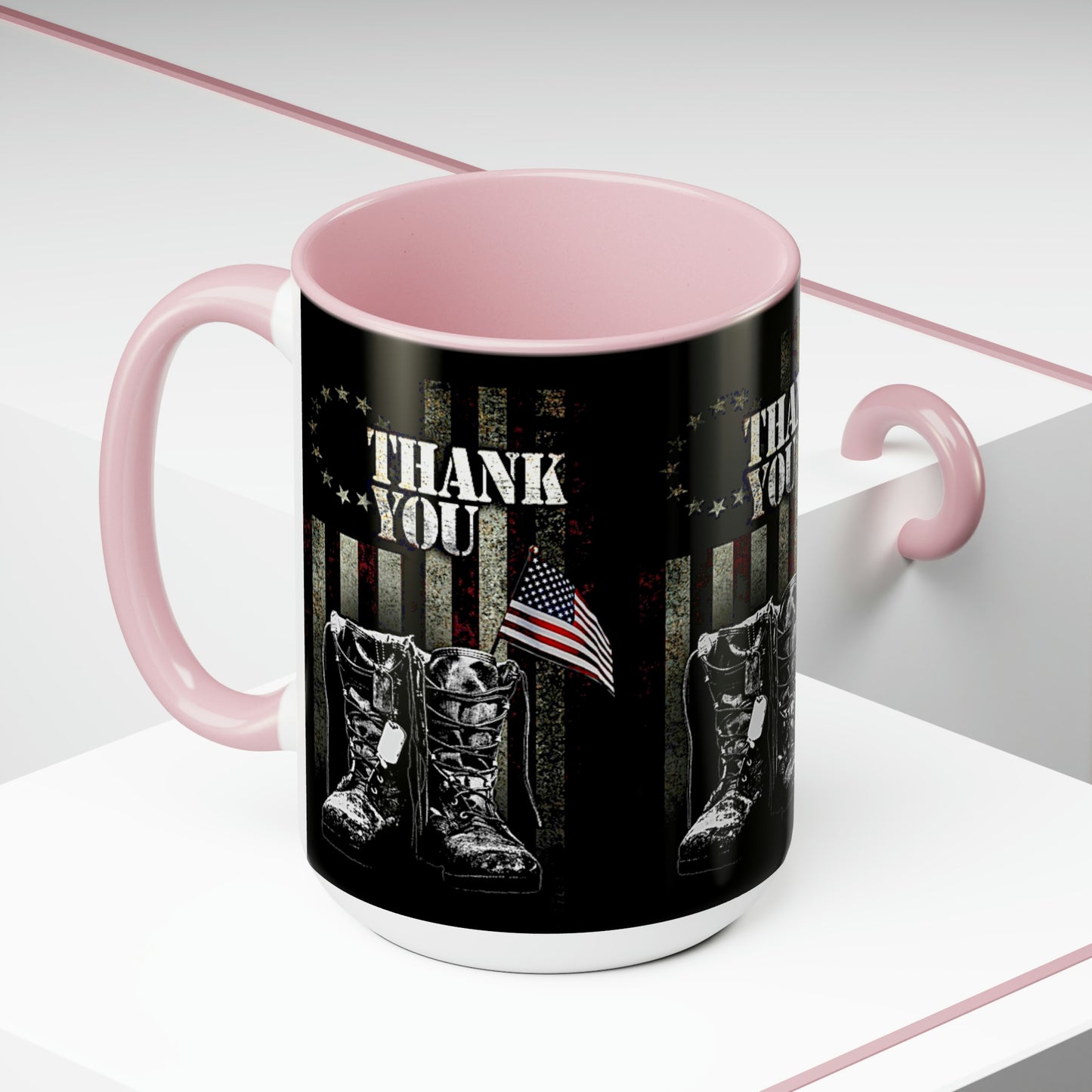 Thank You Veterans Two-Tone Coffee Mugs, 15oz