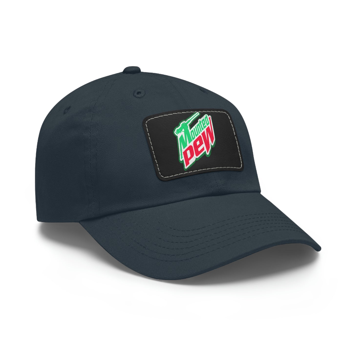 Mounted Pew Dad Hat with Leather Patch