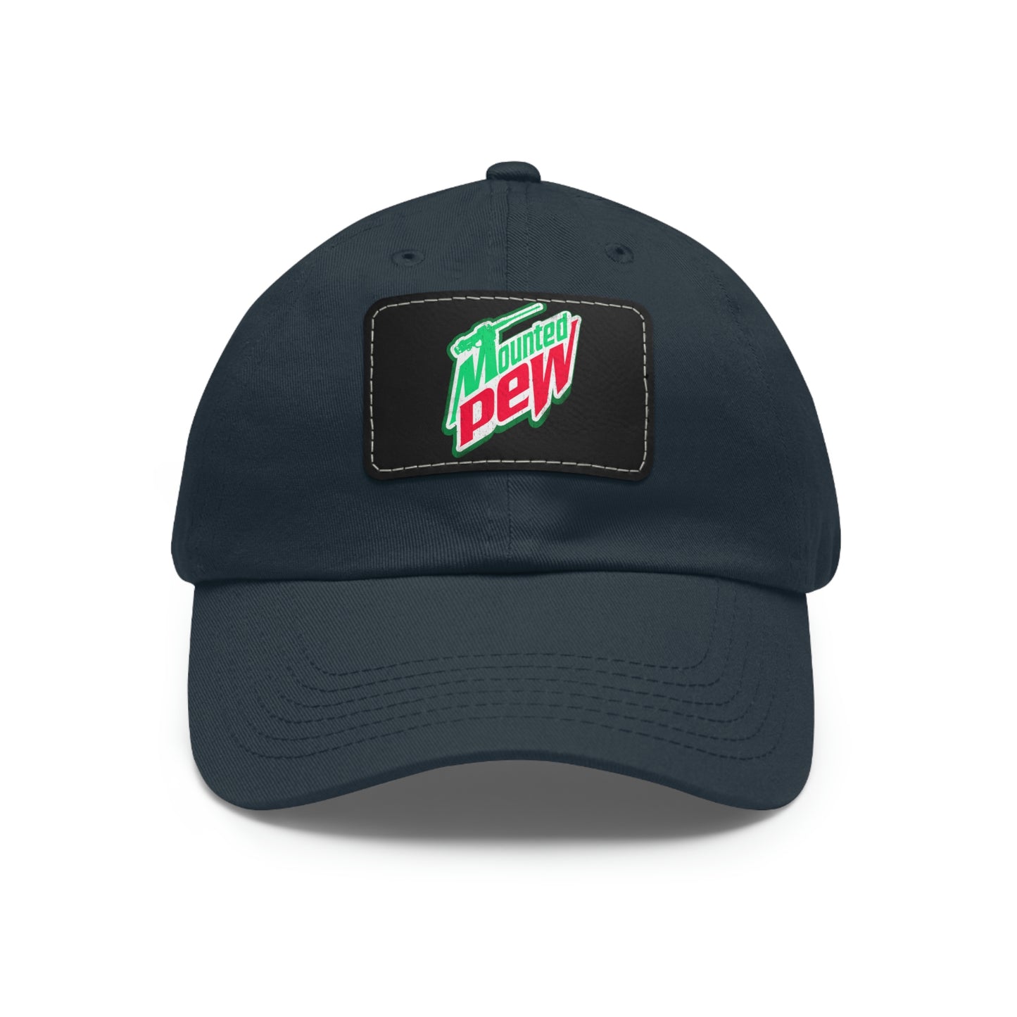 Mounted Pew Dad Hat with Leather Patch