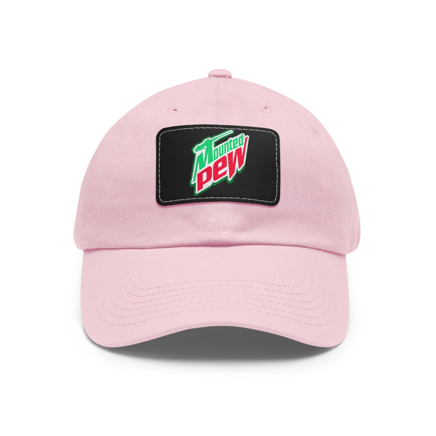 Mounted Pew Dad Hat with Leather Patch