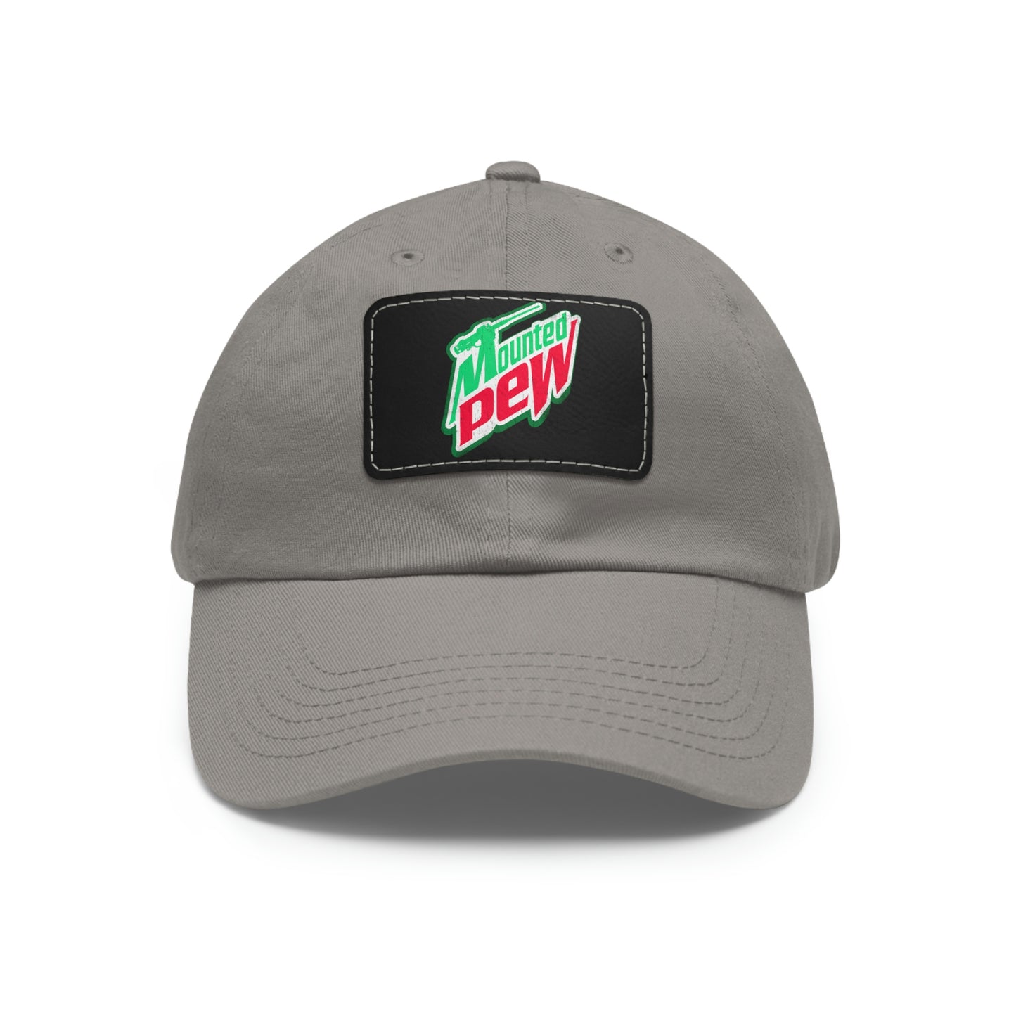 Mounted Pew Dad Hat with Leather Patch