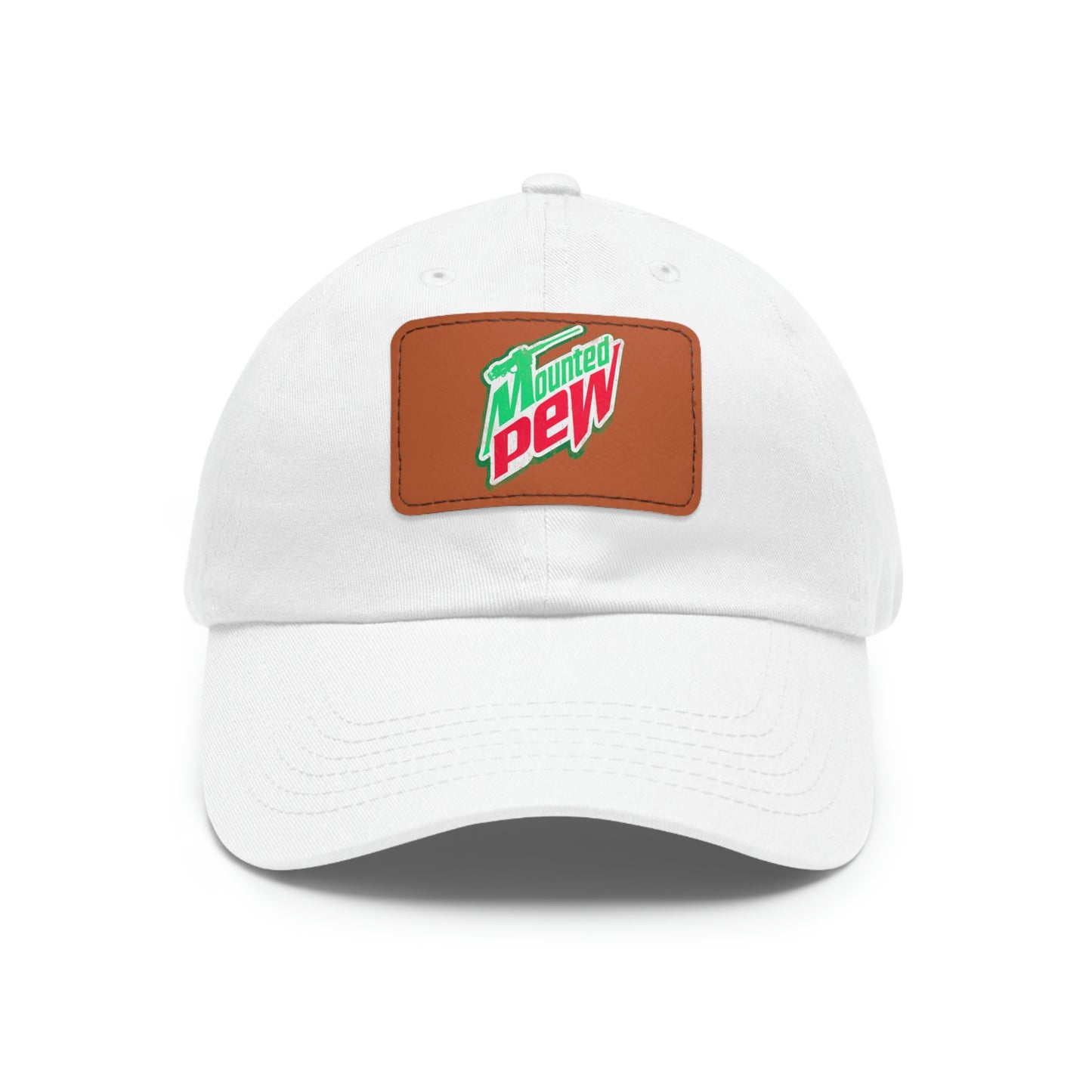 Mounted Pew Dad Hat with Leather Patch