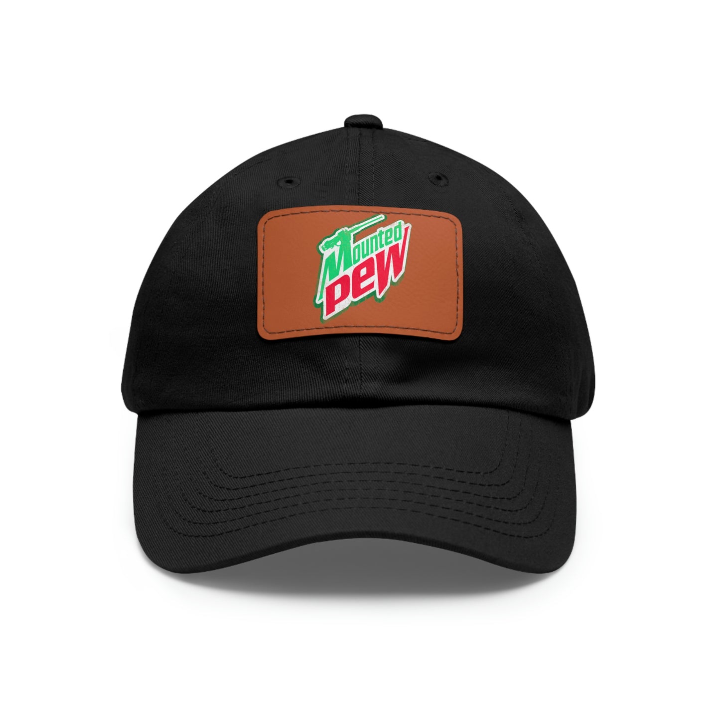 Mounted Pew Dad Hat with Leather Patch