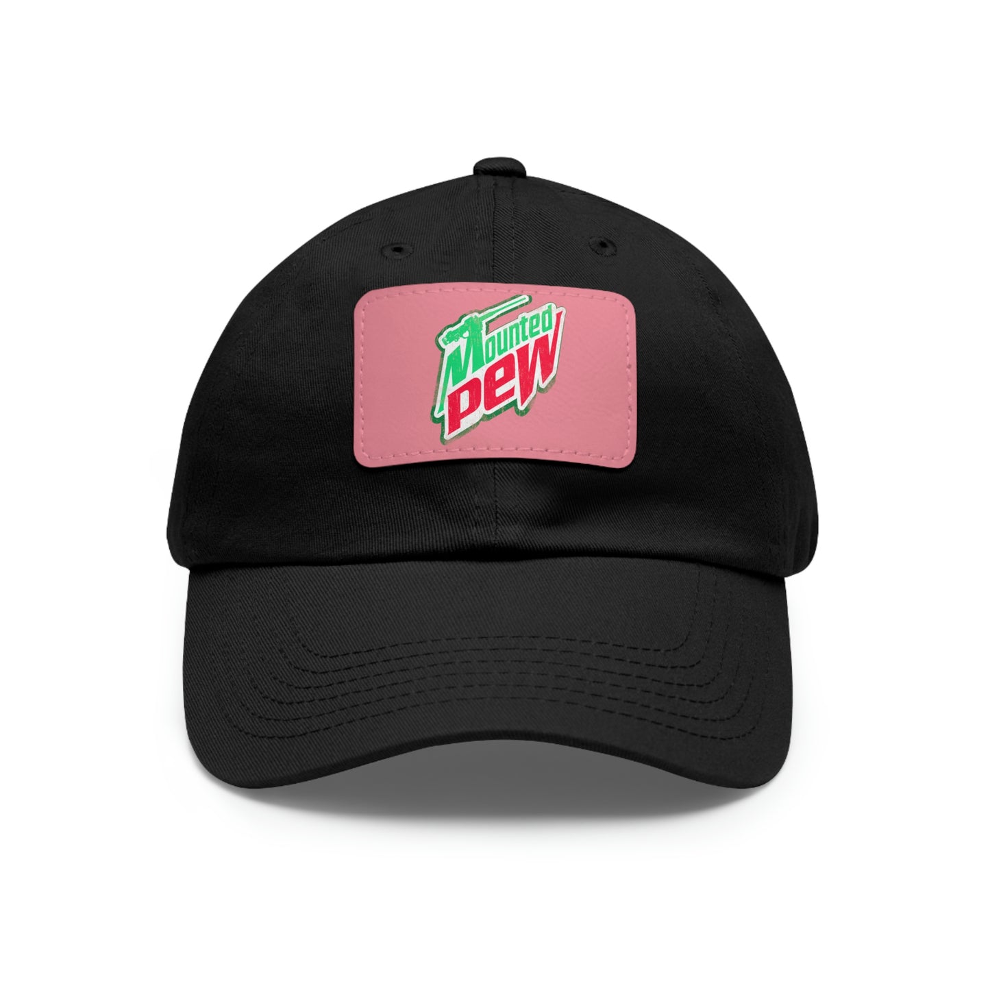 Mounted Pew Dad Hat with Leather Patch