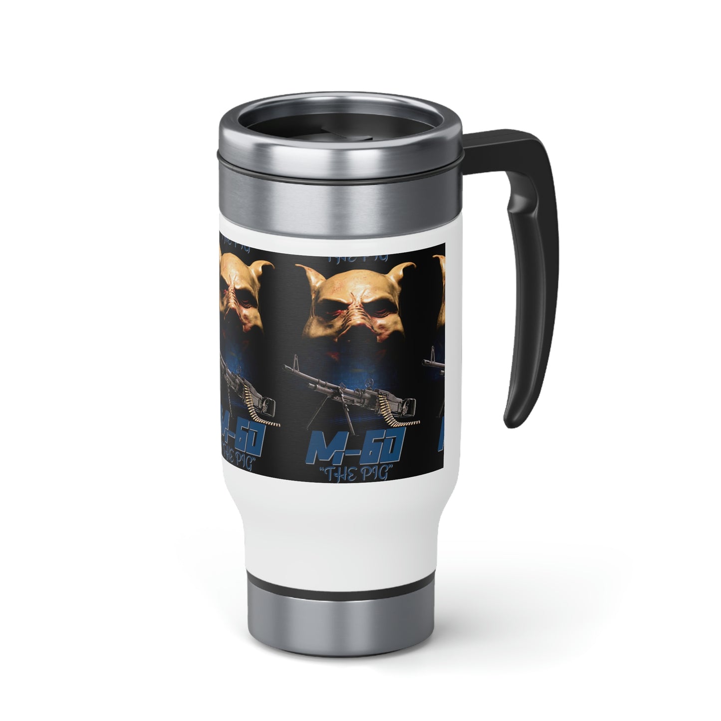 M-60 The Pig Stainless Steel Travel Mug with Handle, 14oz