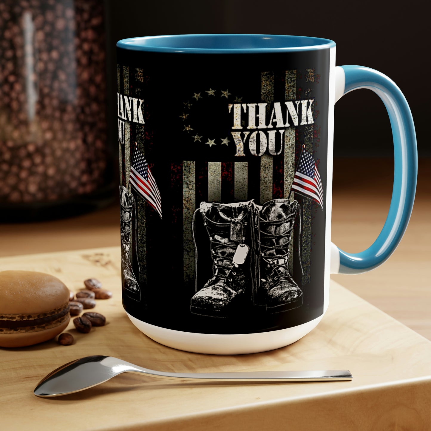 Thank You Veterans Two-Tone Coffee Mugs, 15oz