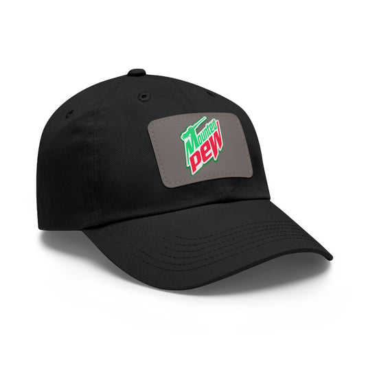 Mounted Pew Dad Hat with Leather Patch