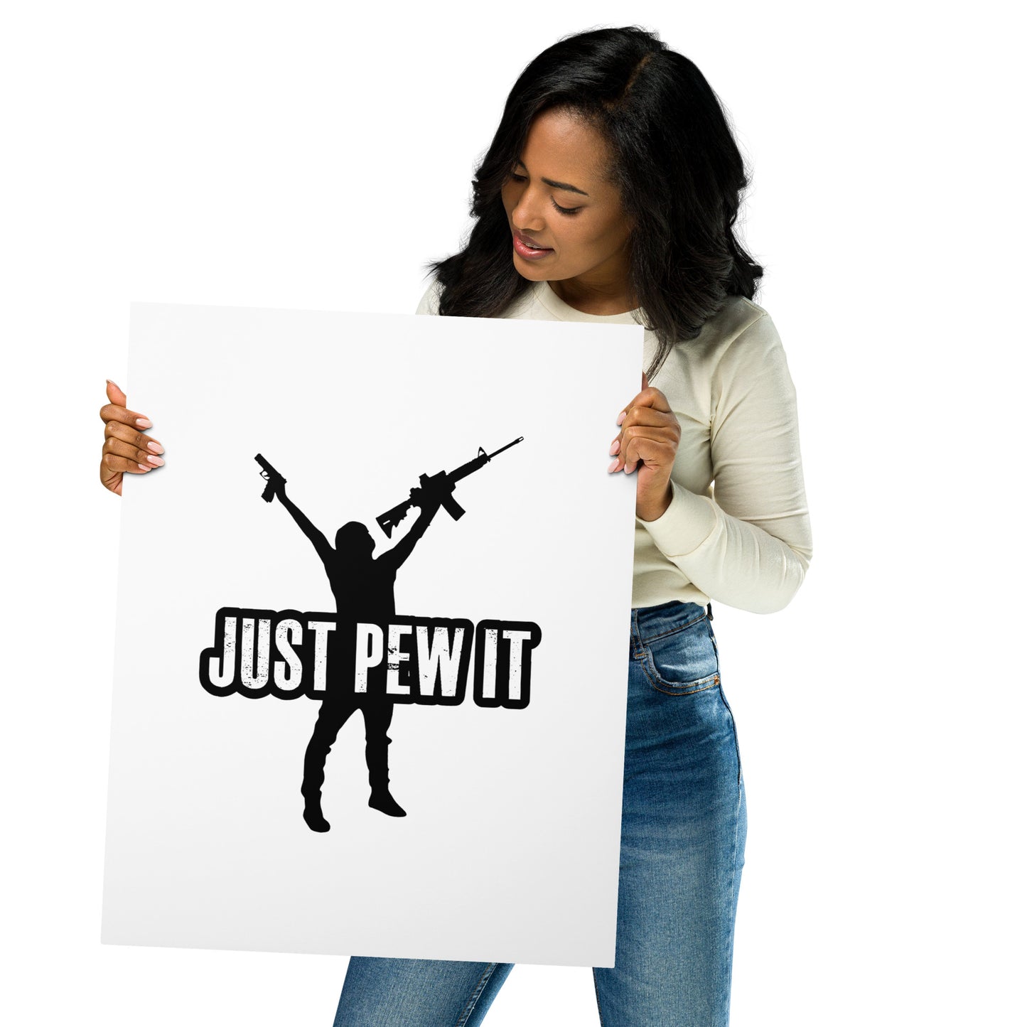 Just Pew It Metal prints